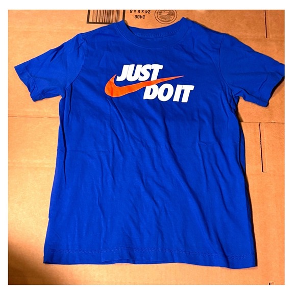 Nike Other - Nike Just Do It Graphic Tee Kids Size M Blue Good Short Sleeve Cotton BV2531-4EV